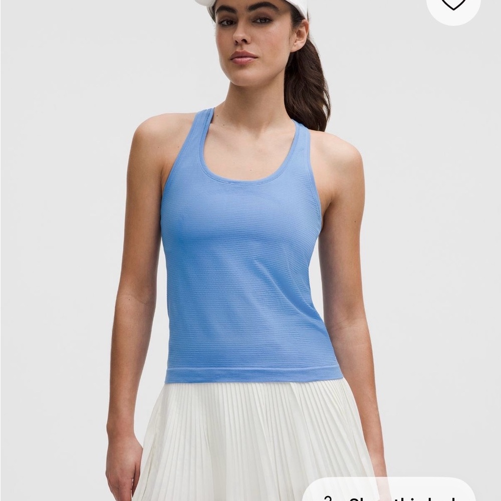 Lululemon swiftly tech racerback tank top waist length pool blue